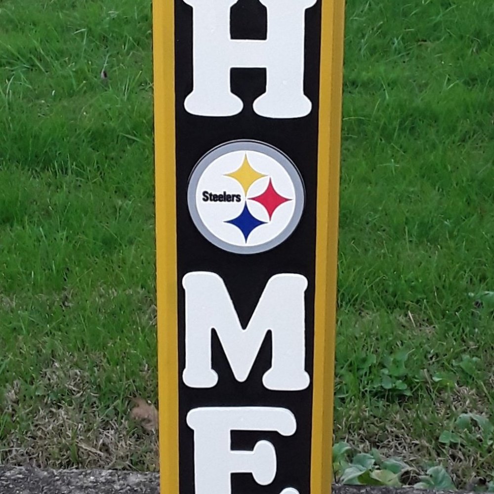 PITTSBURGH STEELERS "HOME" Wood Decor Sign | Pittsburgh Gifts | Birthday Gift